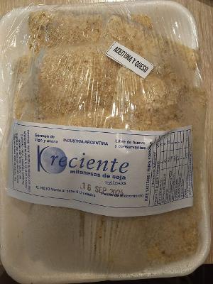 MILANESA DE SOJA ACEITUNA Y QUESO - KRECIENTE