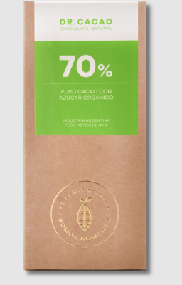 CHOCOLATE DR CACAO 70% CON AZUCAR ORGANICO